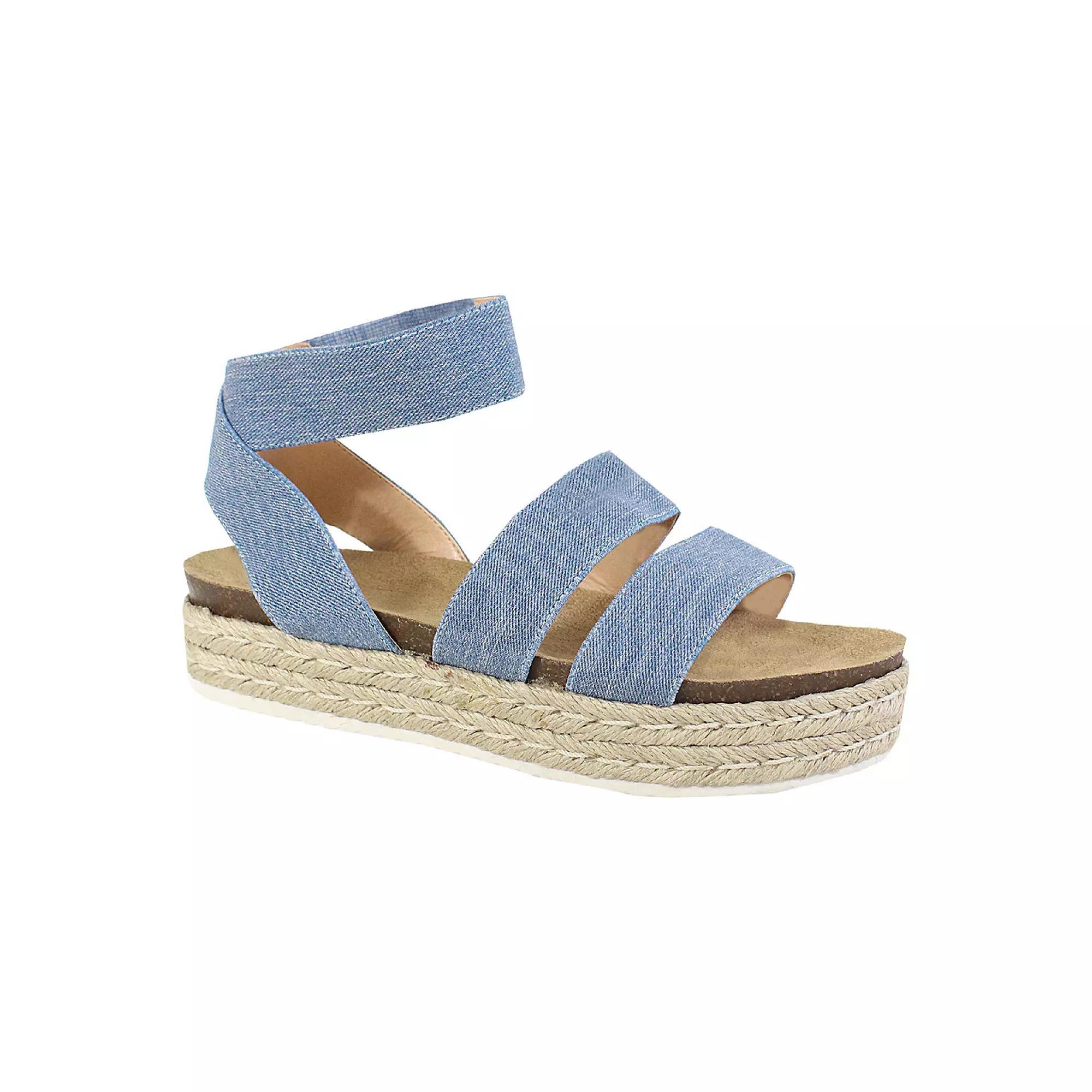 Yoki Chiara 10 Women's Espadrille Platform Sandals, Size: 7, Blue Product Image