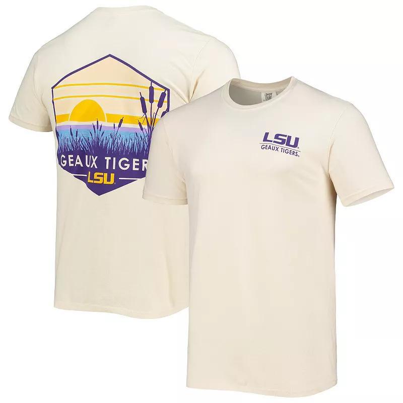 Mens Cream LSU Tigers Landscape Shield Comfort Colors T-Shirt Product Image