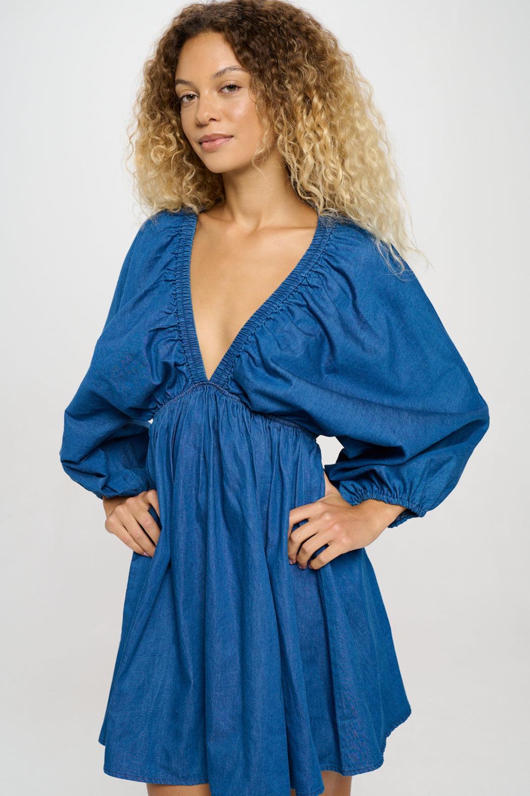 Azure Chambray Short Dress Product Image