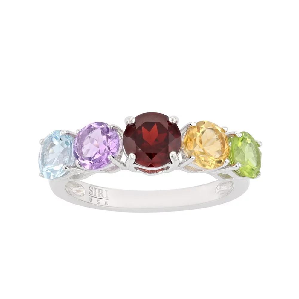 SIRI USA by TJM Sterling Silver Faceted Multi Semi-Precious Stones Ring, Women's, Size: 6 Product Image