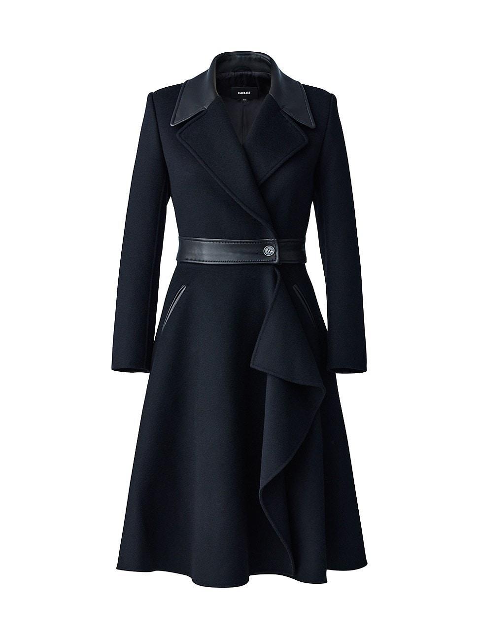 Womens Rose Wool and Leather Coat Product Image