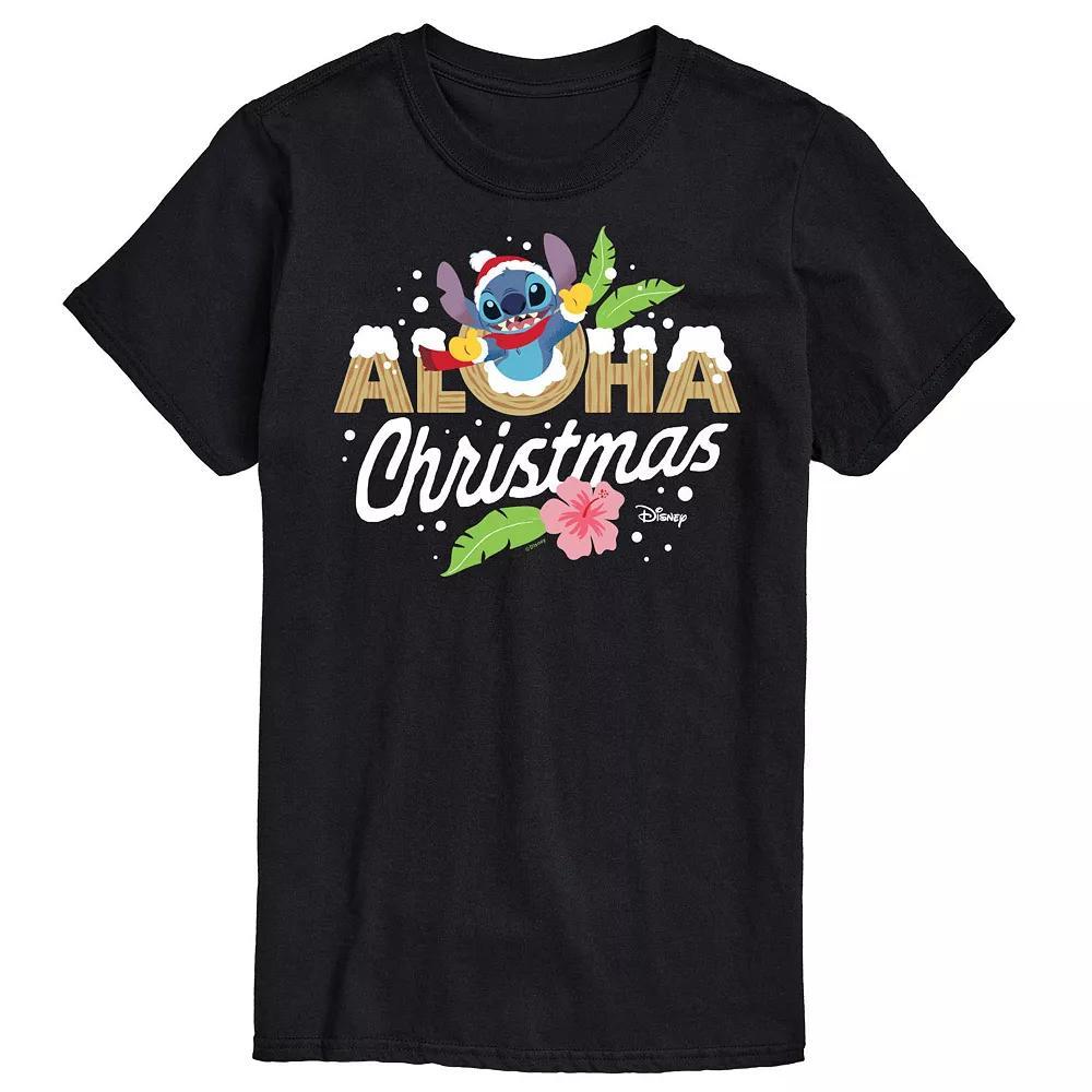 Disney's Lilo & Stitch Men's Aloha Christmas Graphic Tee, Size: XS, Black Product Image