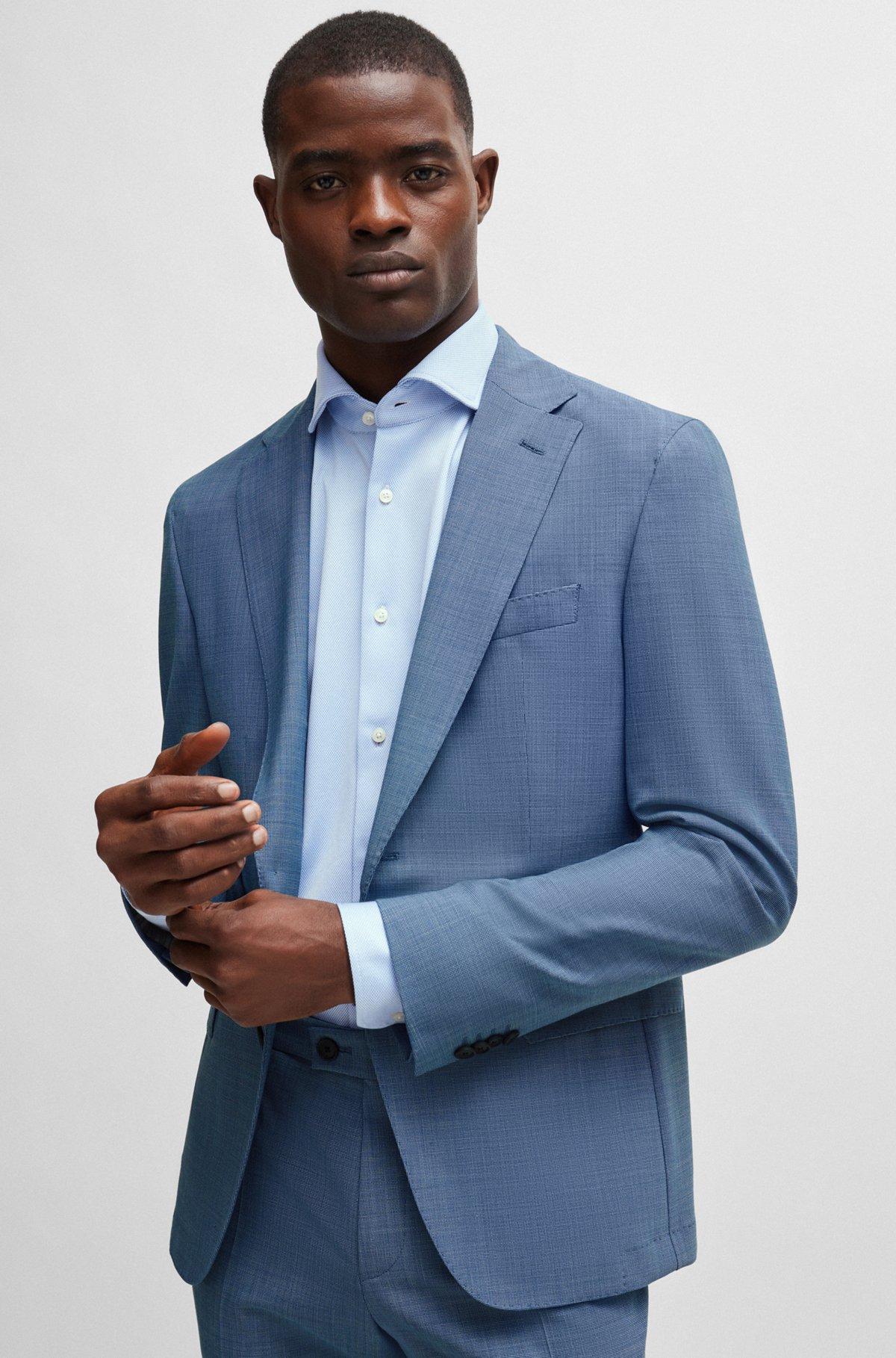 Slim-fit suit in micro-patterned performance-stretch cloth Product Image