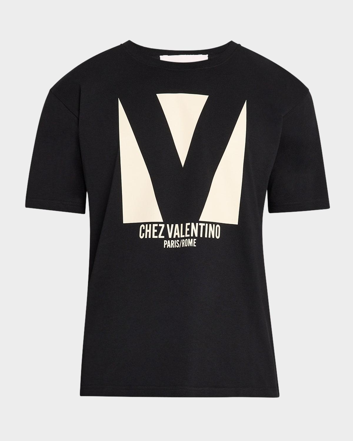 VALENTINO Crew Neck Short Sleeves T-shirts In Black Product Image