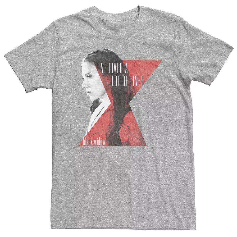 Big & Tall Marvel Black Widow I've Lived A Lot Of Lives Tee, Men's, Size: 3XL Tall, Athletic Grey Product Image
