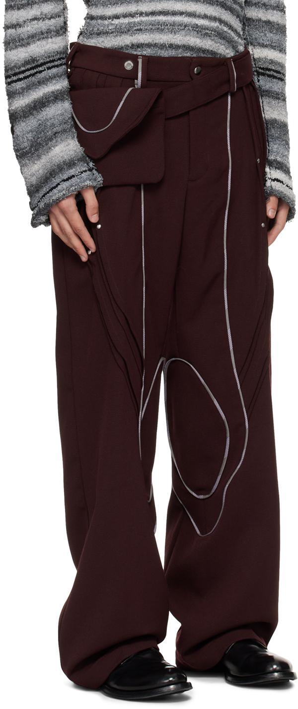 KIKO KOSTADINOV Burgundy Chalice Trousers In Brown Product Image
