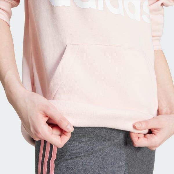 adidas Essentials Big Logo Regular Fleece Hoodie Sandy Pink XL Womens Product Image