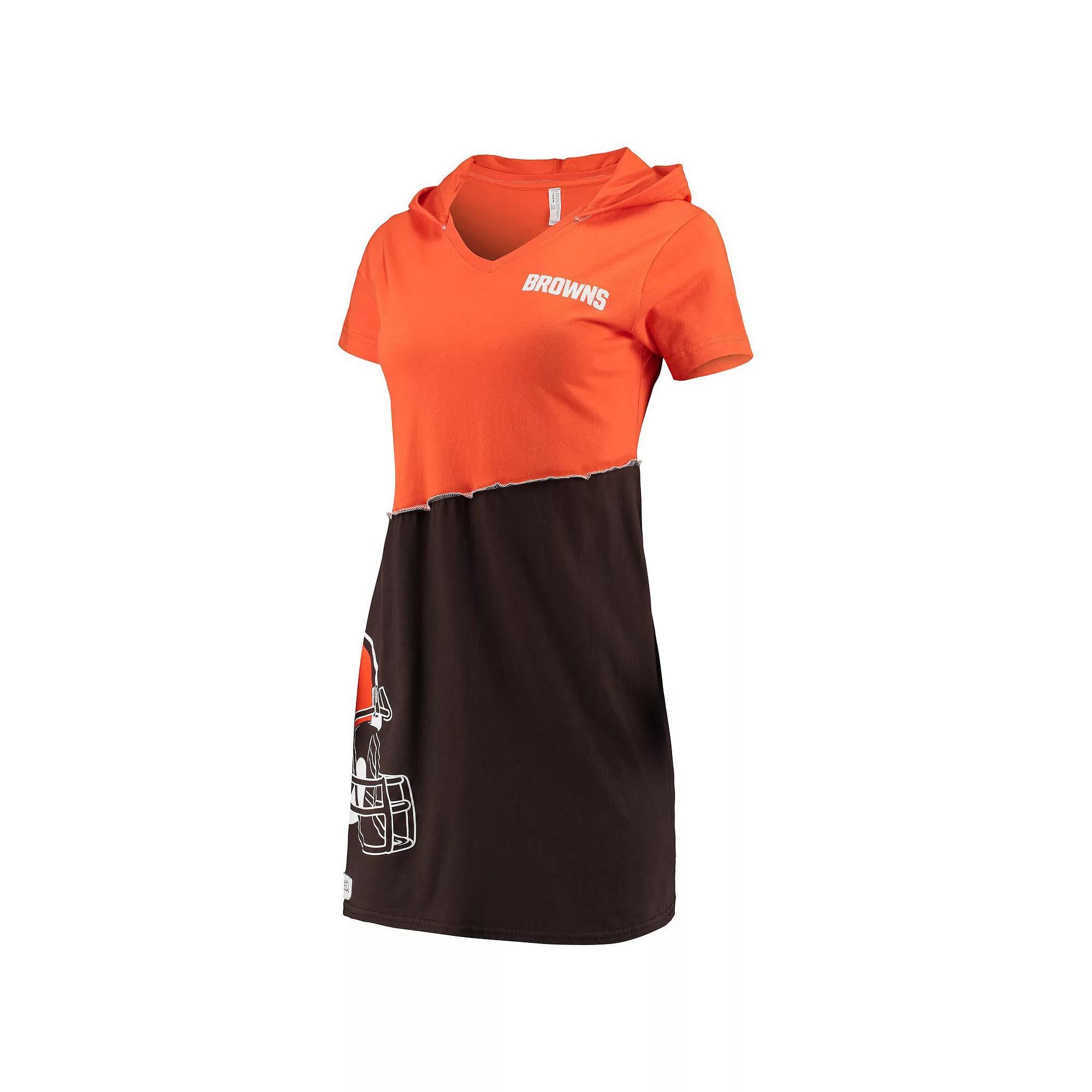 Women's Refried Apparel Orange/Brown Cleveland Browns Sustainable Hooded Mini Dress, Size: Small Product Image