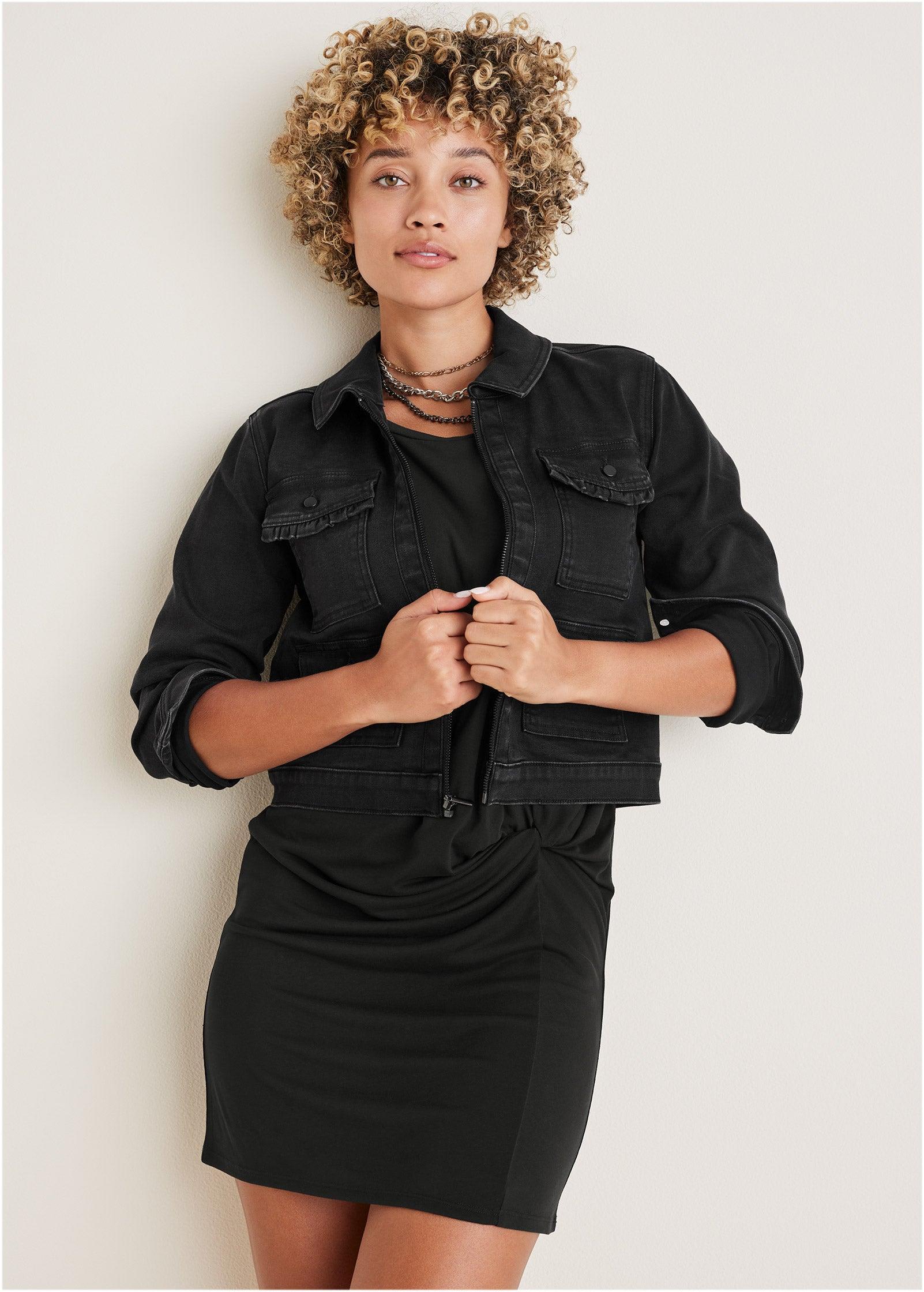 Denim Cargo Jacket - Black Wash Product Image