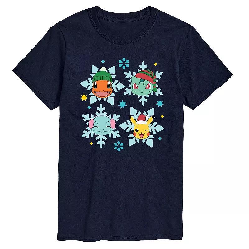 Men's Pokemon Group Snowflakes Graphic Tee, Size: XL, Blue Product Image