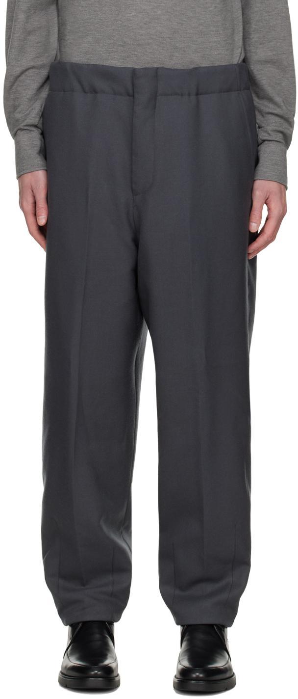 ZEGNA Gray Padded Trousers In 487043 Grey Product Image