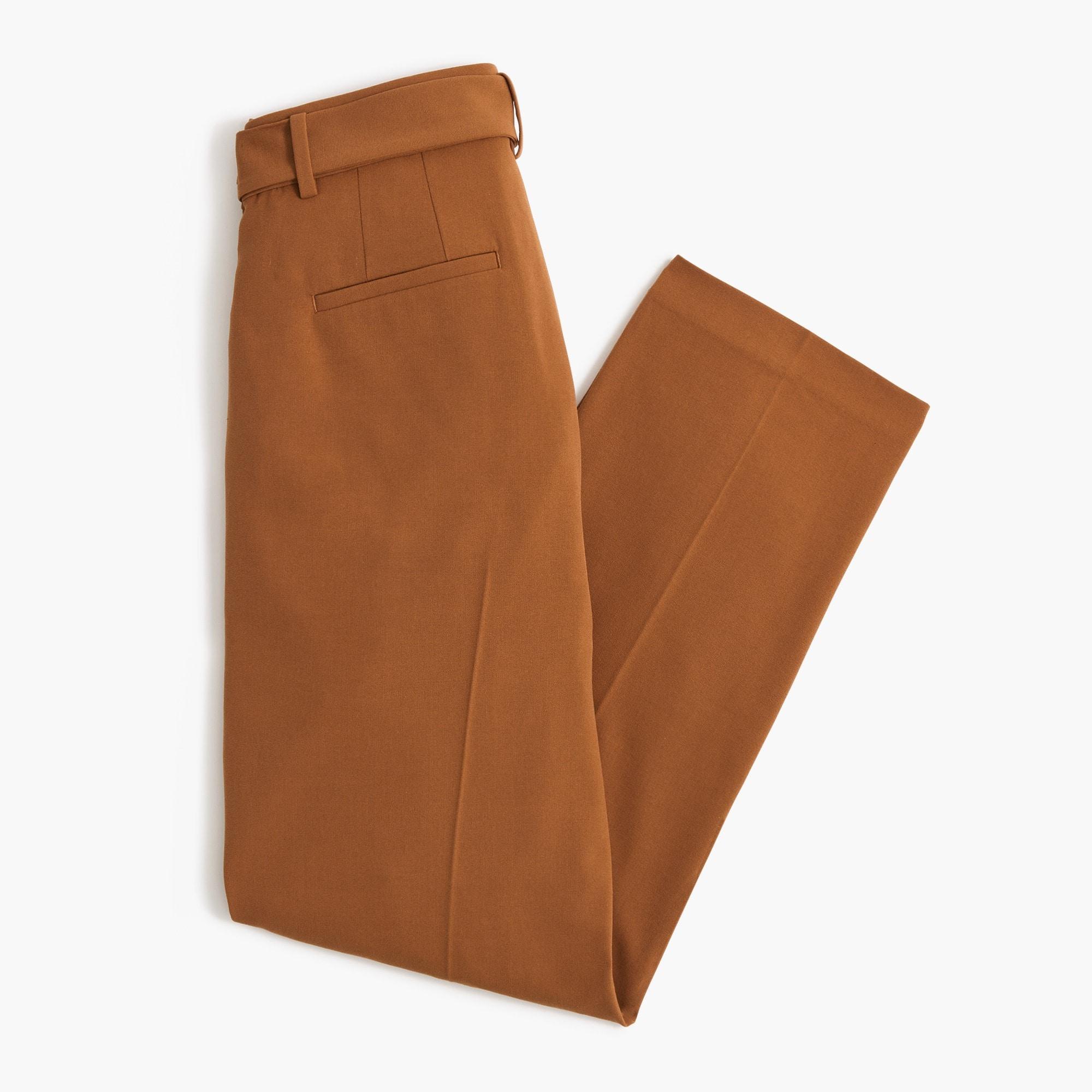 Belted straight-leg trouser pant Product Image