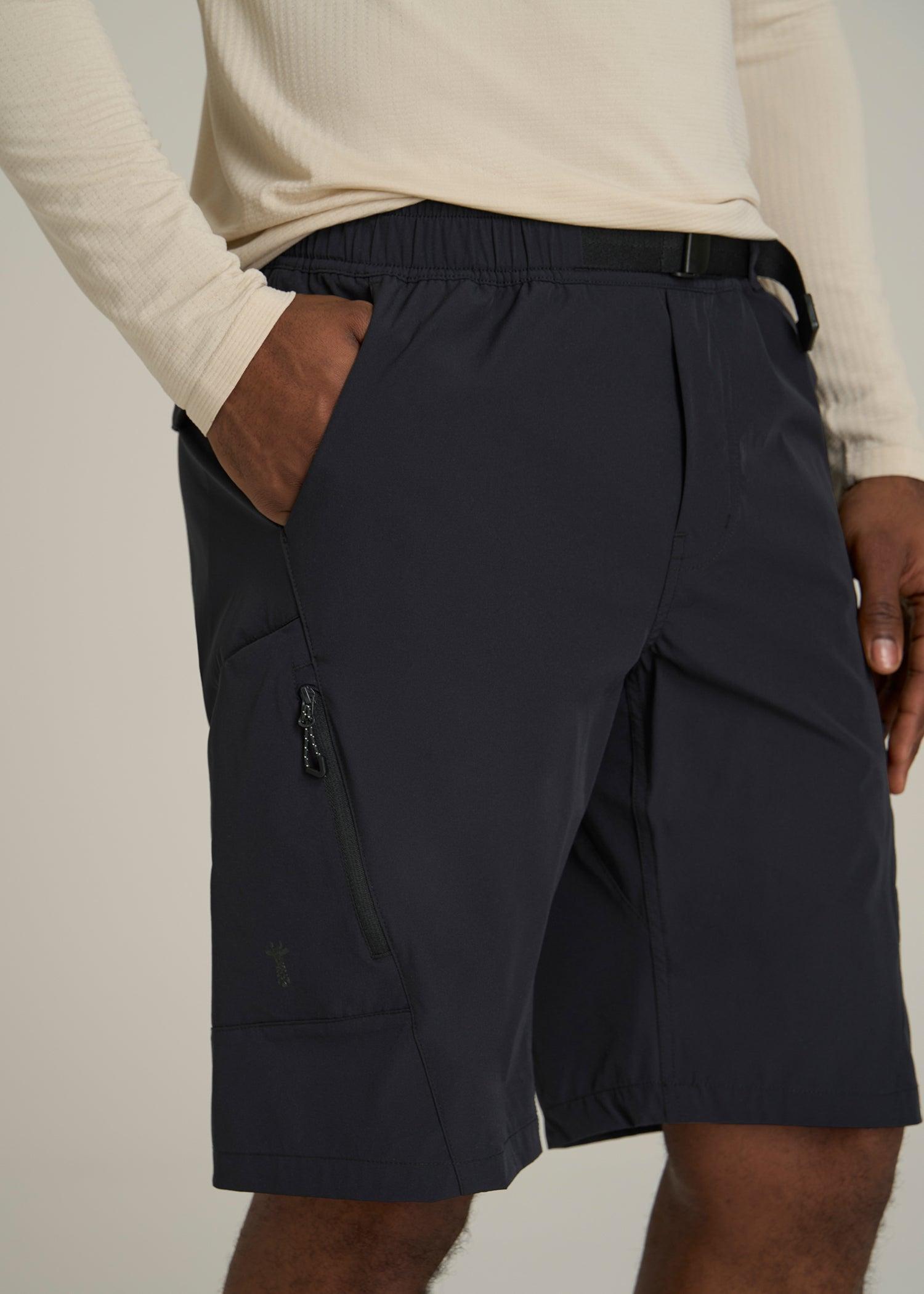 10 Pocket Hiking Short for Tall Men in Black Product Image