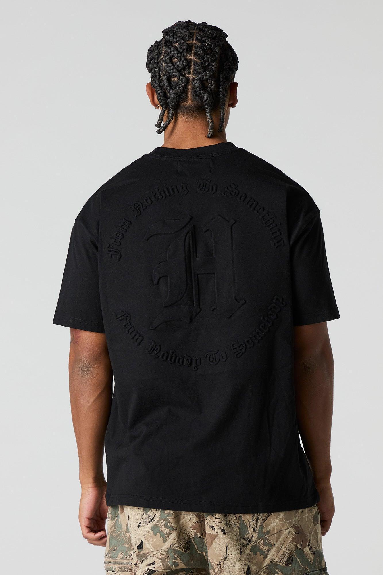From Nobody To Somebody Embossed T-Shirt Male Product Image