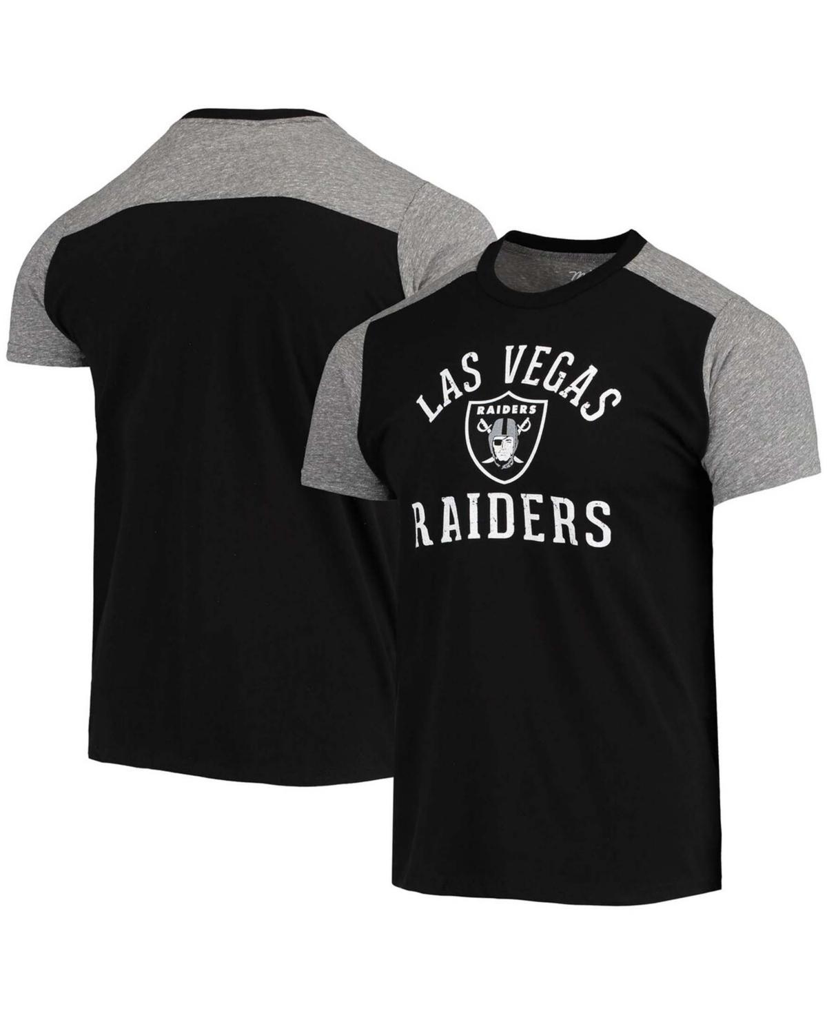 Men's Majestic Threads Black/Gray Las Vegas Raiders Field Goal Slub T-Shirt, Size: Medium, Lvr Black Product Image