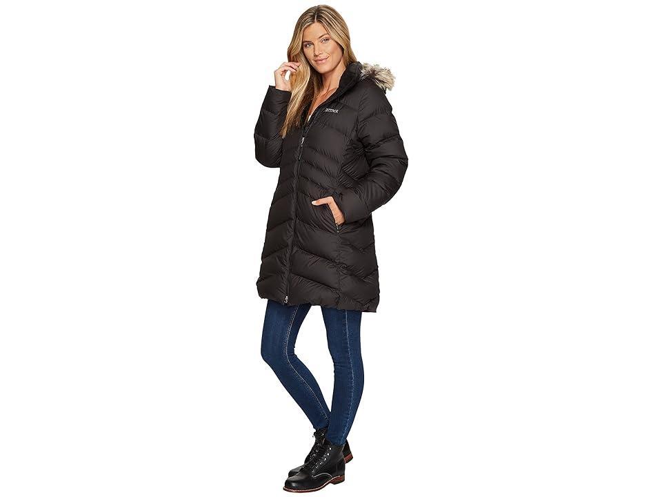 Women's Marmot Montreal Faux Fur Trimmed Removable Hood Down Parka, Size: XL, Black Product Image