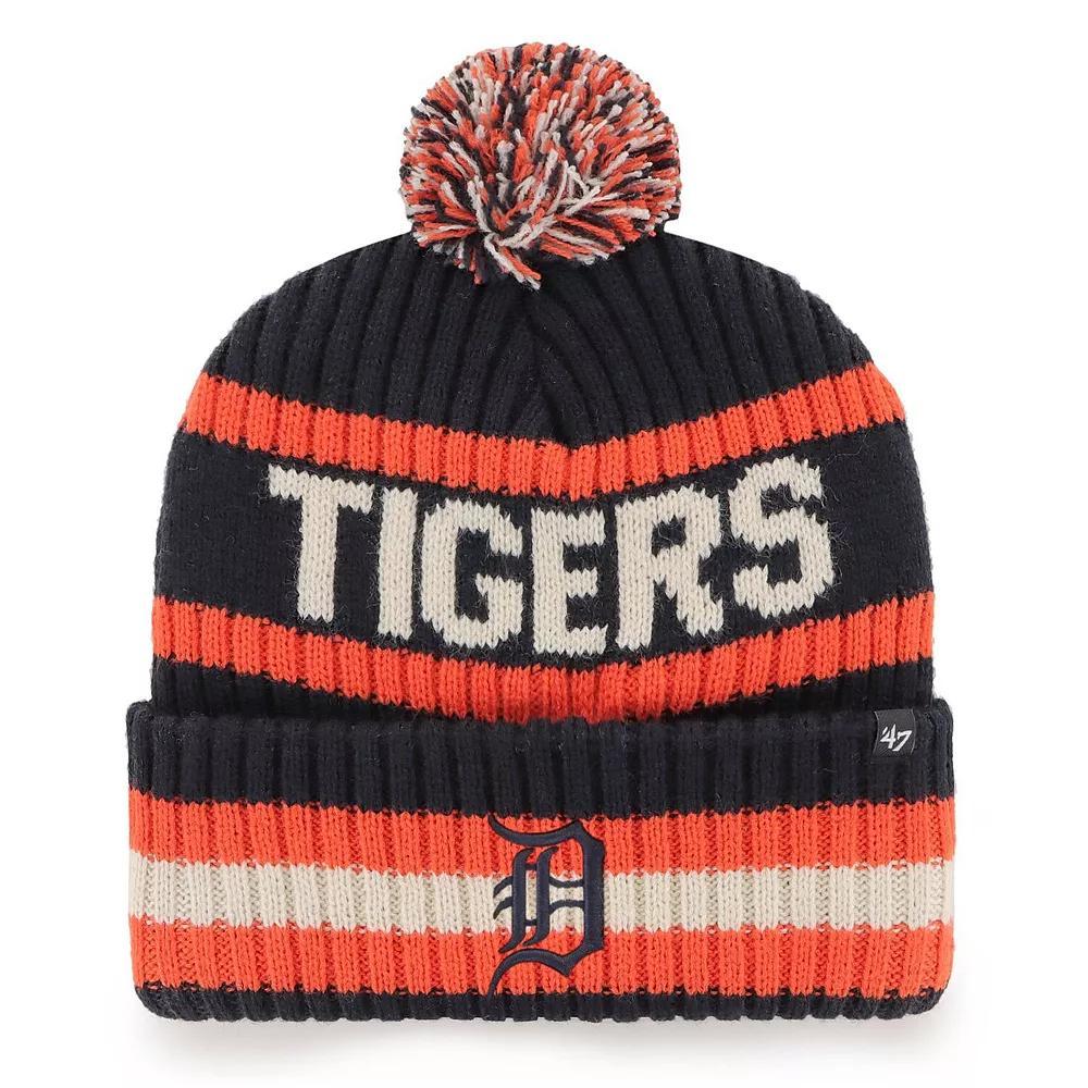 Men's '47 Navy Detroit Tigers Bering Cuffed Knit Hat with Pom, Blue Product Image