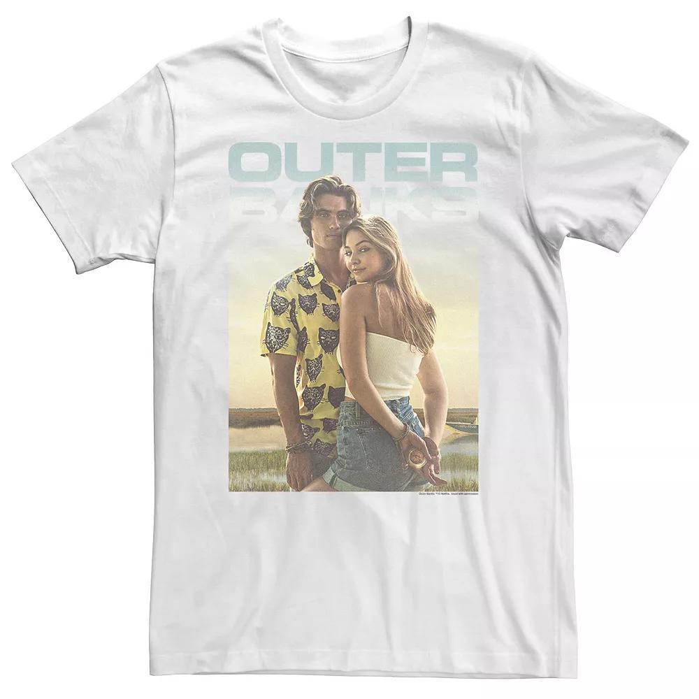 Big & Tall Netflix Outer Banks John B & Sarah Poster Tee, Men's, Size: 3XL, White Product Image