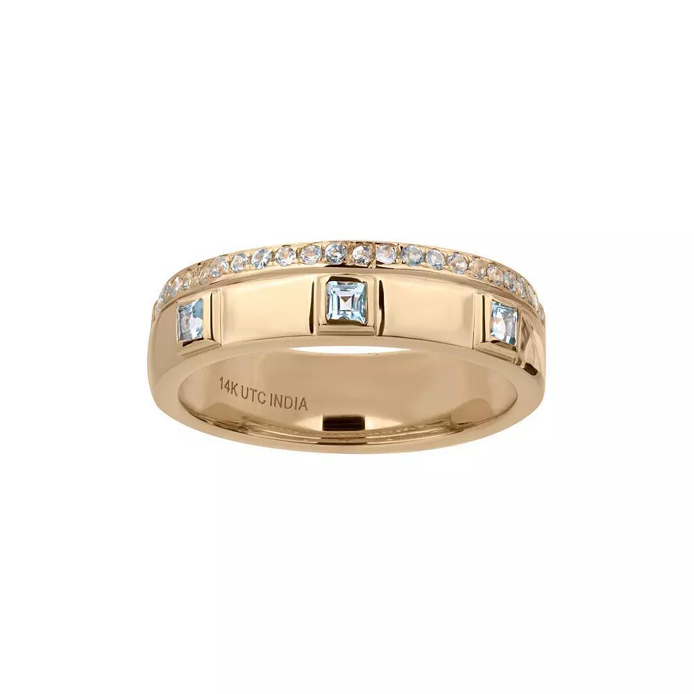Gemistry 14k Gold Blue Topaz Band Ring, Women's, Size: 7 Product Image