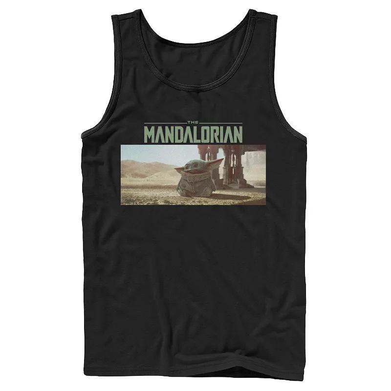 Men's Star Wars The Mandalorian The Child Logo Panel Tank Top, Size: Large, Black Product Image