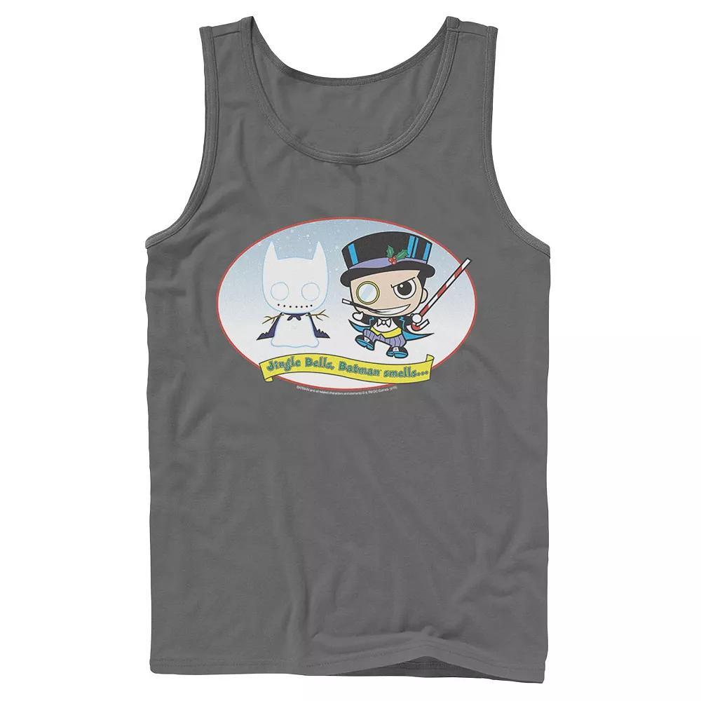 Men's DC Comics The Penguin Jingle Bells Batman Smells Christmas Tank Top, Size: Large, White Product Image