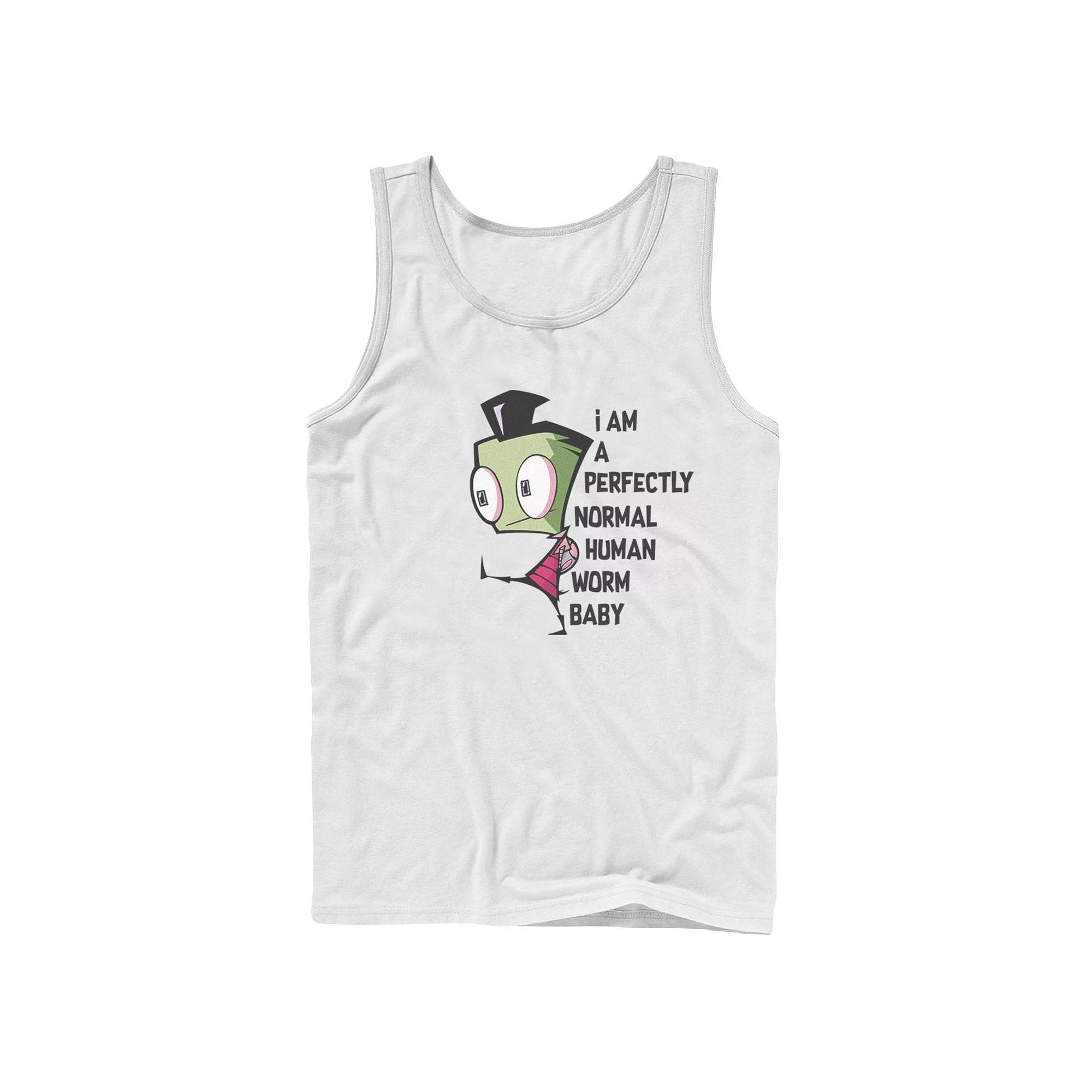 Men's Nickelodeon Invader Zim And Gir Watercolor Portrait Logo Graphic Tank Top, Size: Large, White Product Image