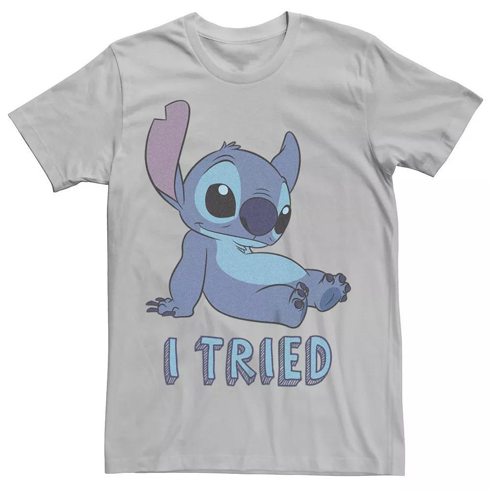 Disney's Lilo & Stitch Men's I Tried Tee, Size: Medium, Silver Product Image