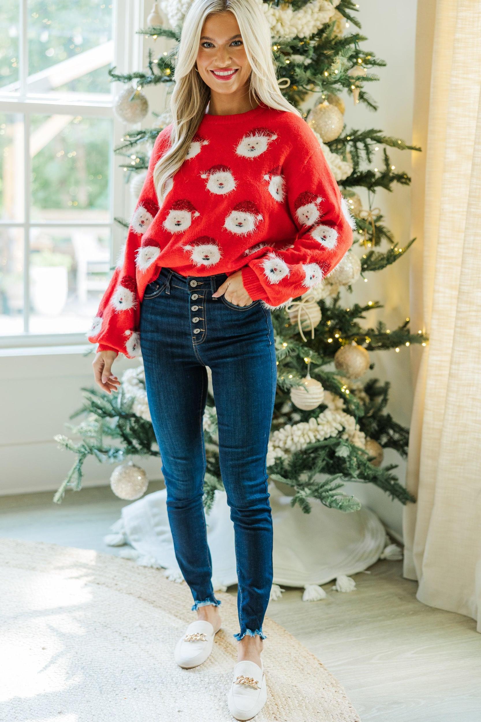 Jolly Good Fellow Red Santa Sweater Female Product Image