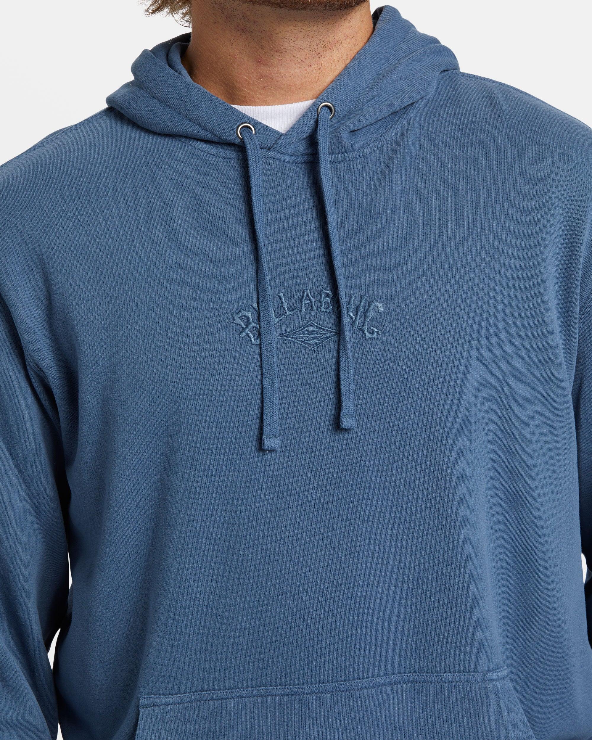 Wave Washed Hoodie - Slate Blue Male Product Image