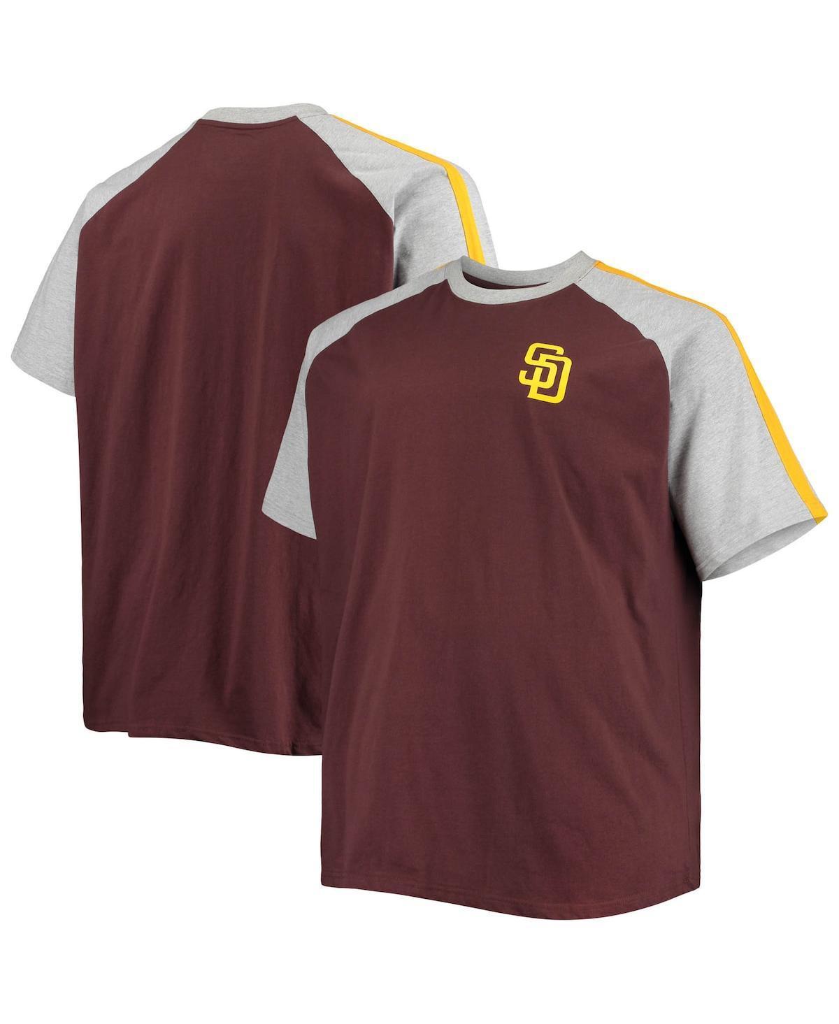 Men's Brown/Heathered Gray San Diego Padres Big & Tall Circular Raglan T-Shirt, Size: 3XLT Product Image