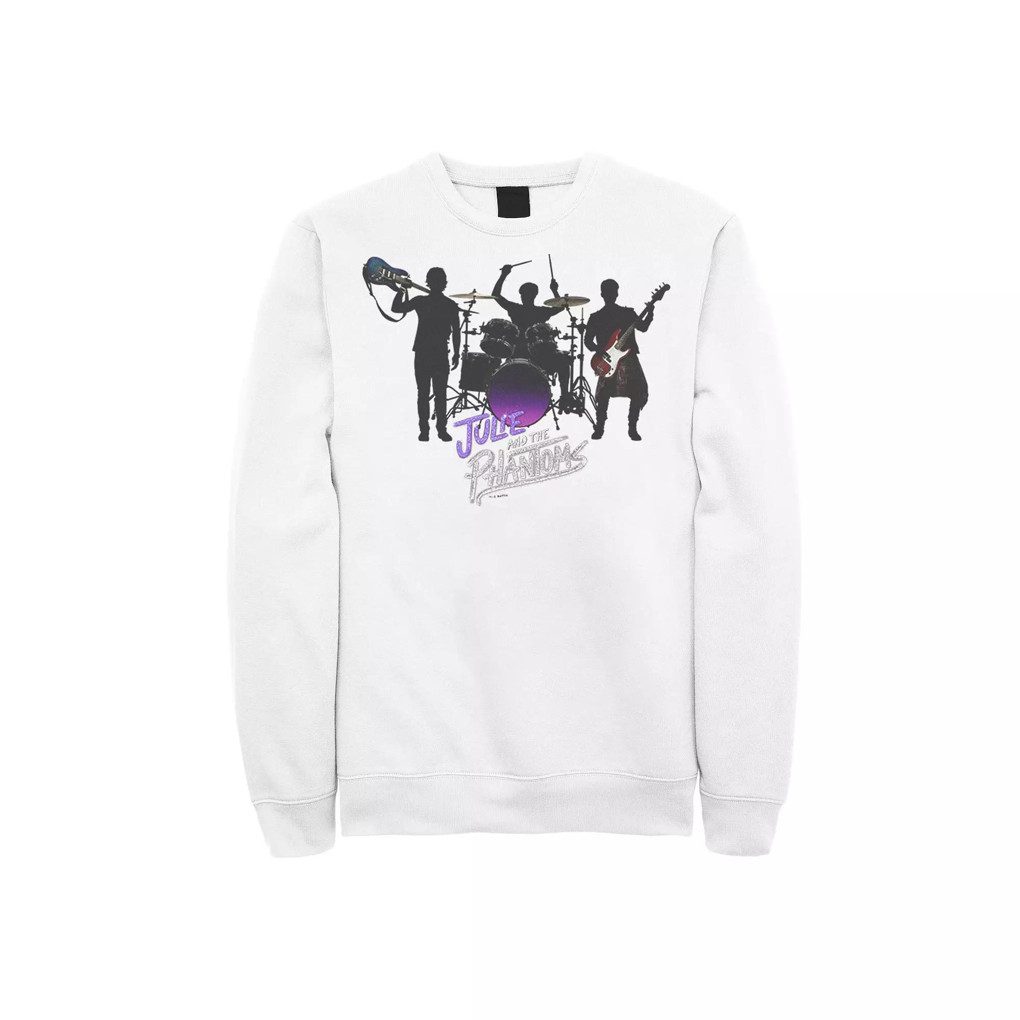 Men's Julie And The Phantoms Group Shot Logo Silhouette Sweatshirt, Size: Small, White Product Image