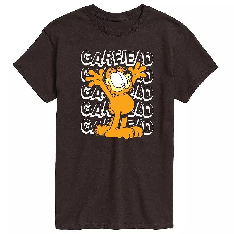 Mens Garfield Repeated Graphic Tee Blue Product Image