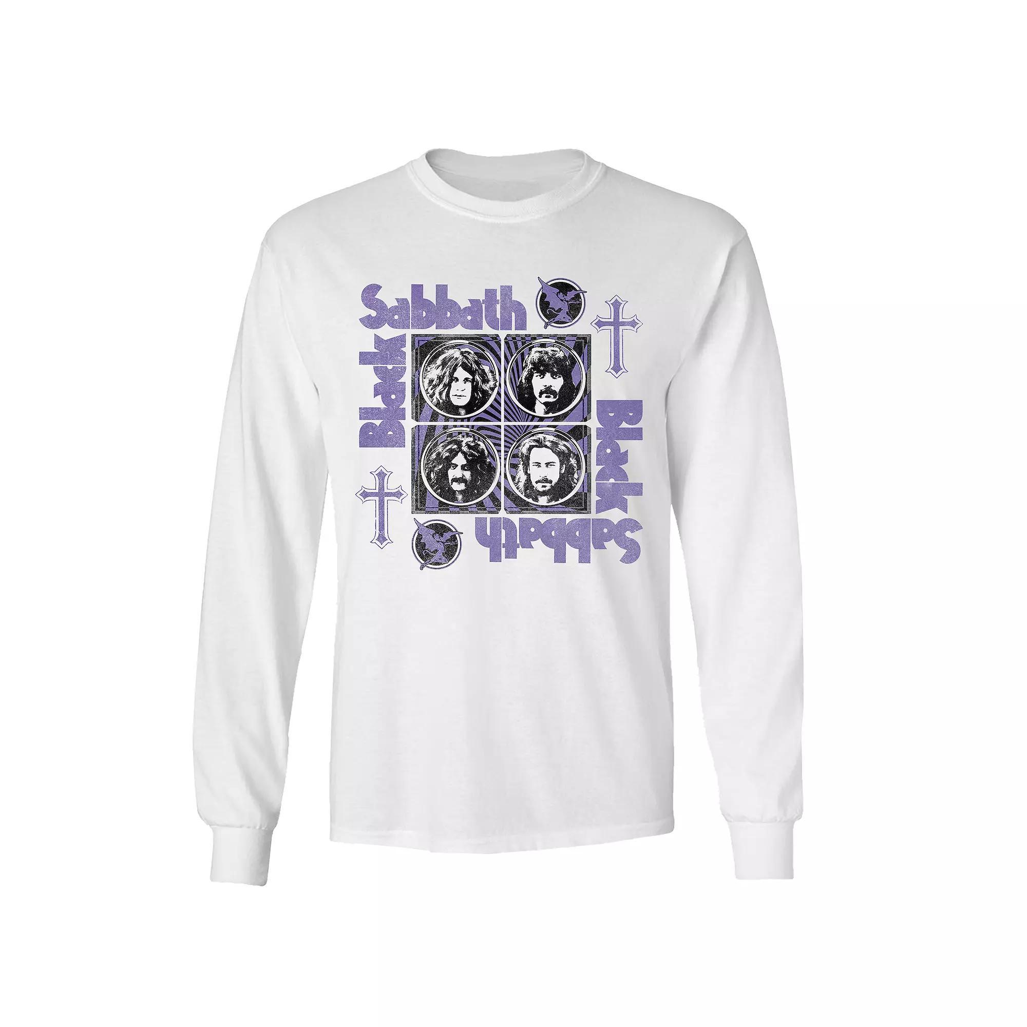 Men's Black Sabbath Core Cross Long Sleeve, Size: Small, White Product Image