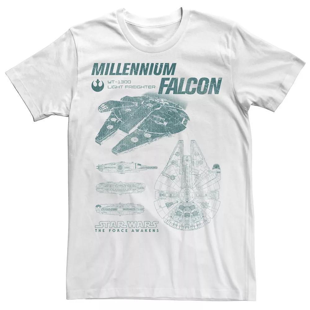 Men's Star Wars Millennium Falcon Profile Tee, Size: 3XL, White Product Image