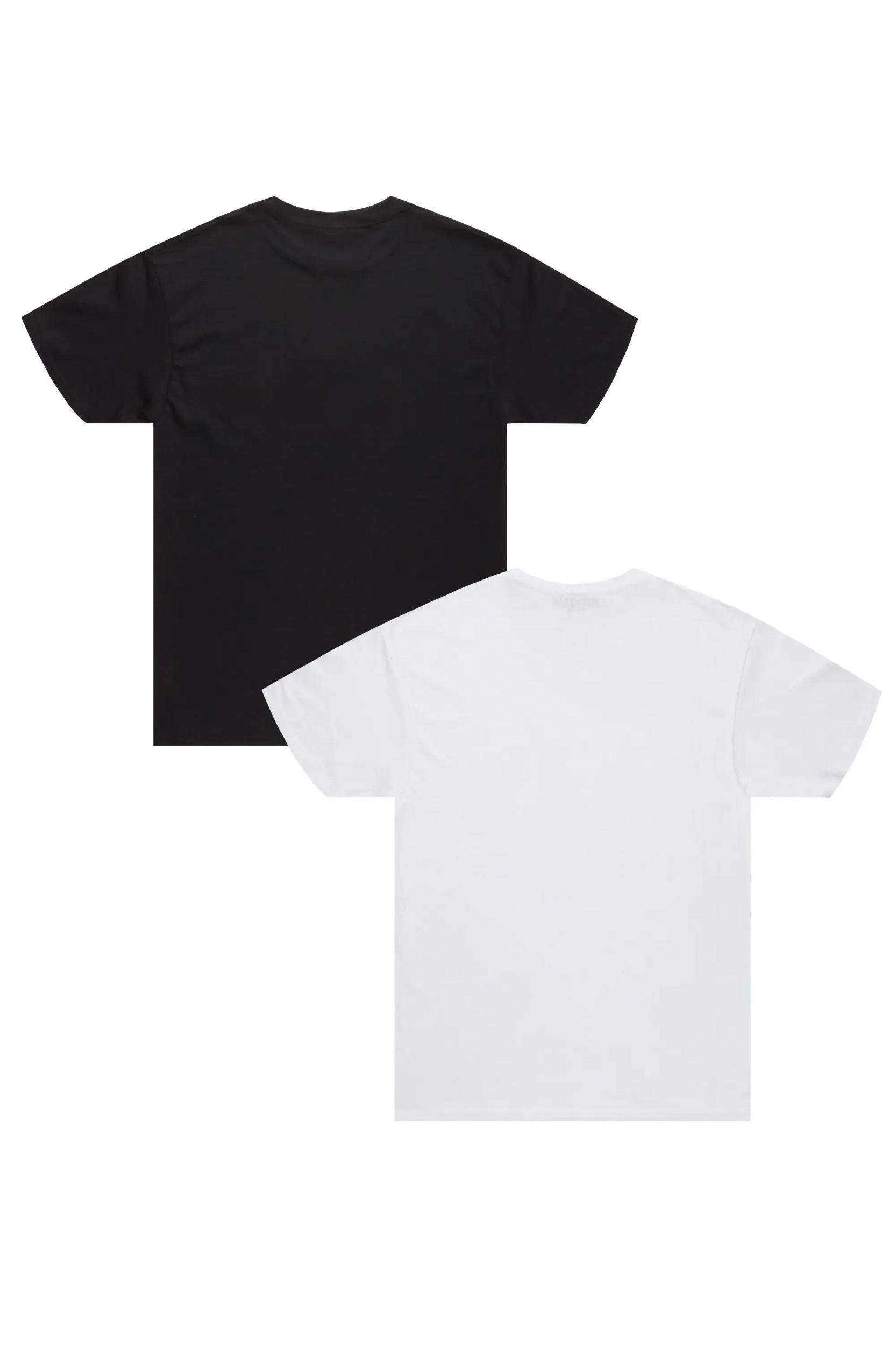 Womens Basic Rockstar Black/White 2 Pack Plain T-Shirts Female Product Image