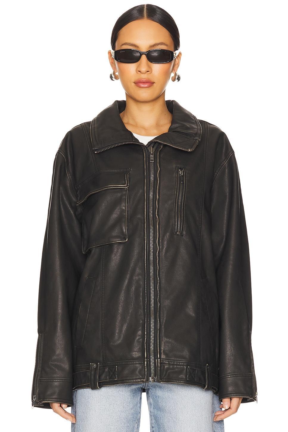 x We The Free Buckle Up Faux Leather Jacket Free People Product Image