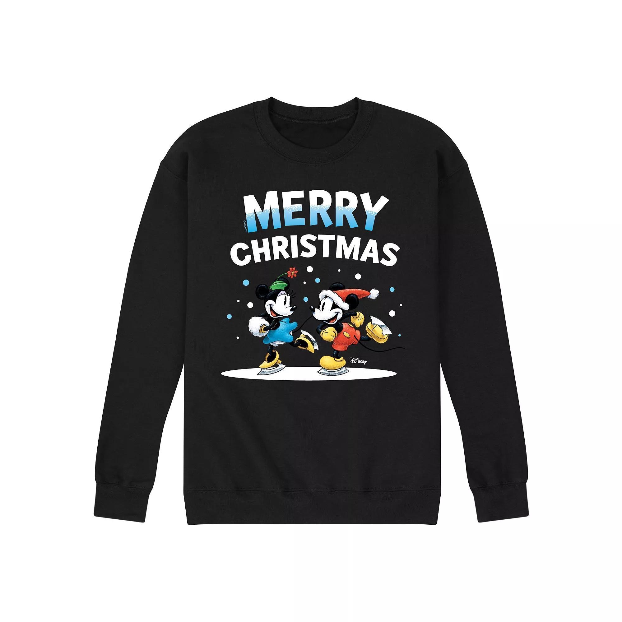 Disney's Men's Merry Christmas Fleece, Size: Large, Black Product Image