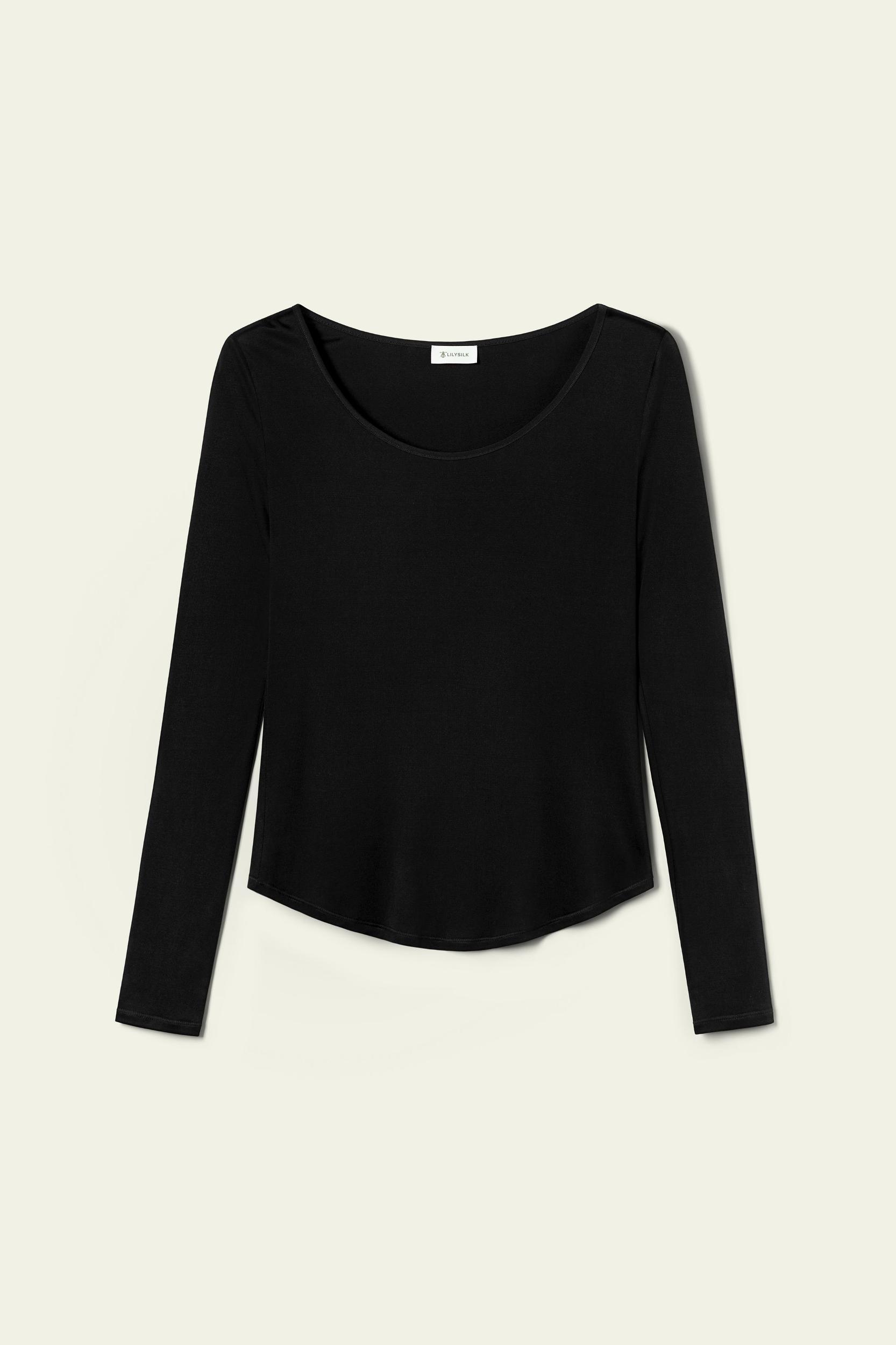 Scoop-Neck Pure Silk Slim Fit Top Product Image