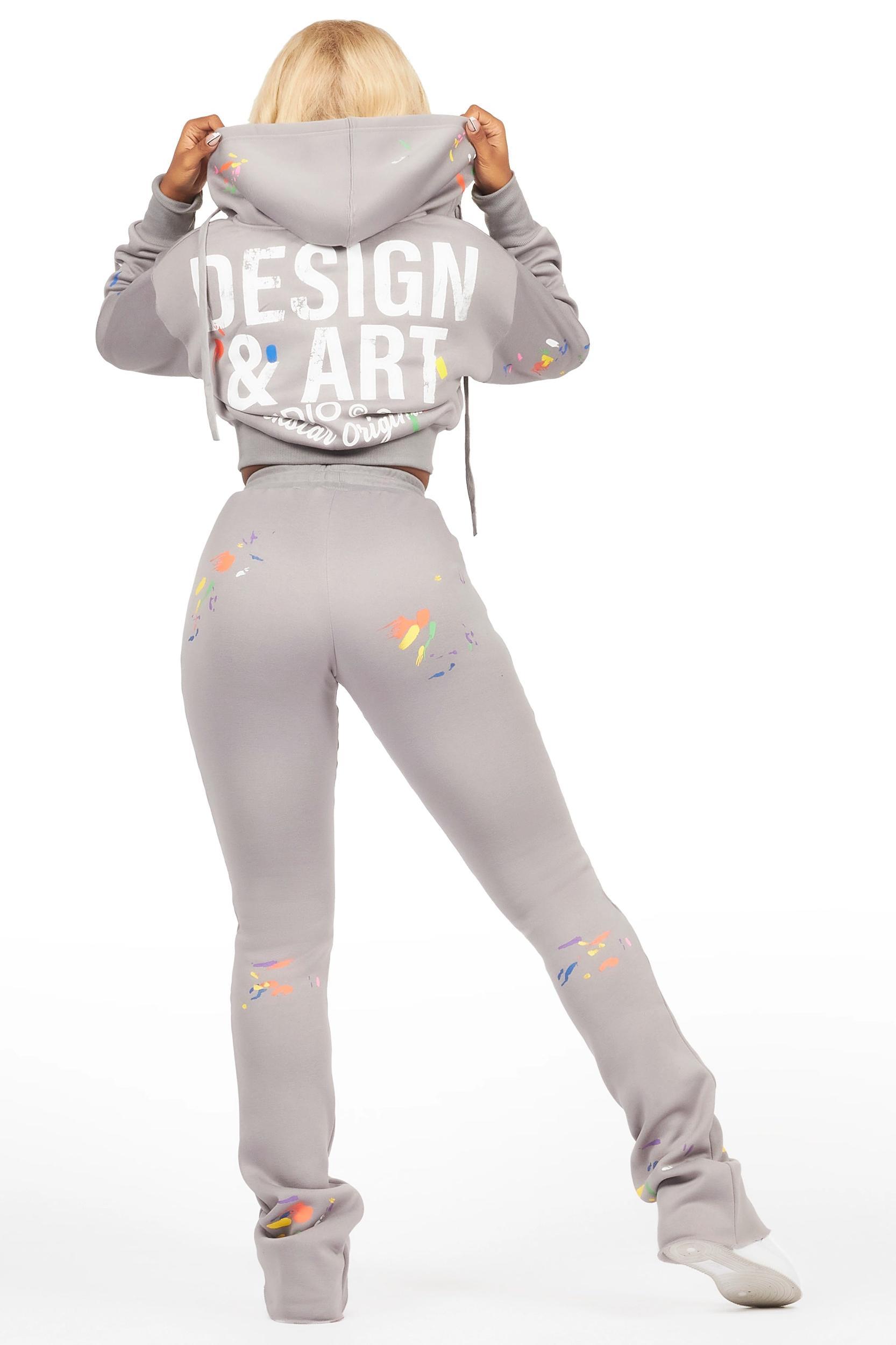Kristiane Grey Crop Super Stacked Trackset Female Product Image
