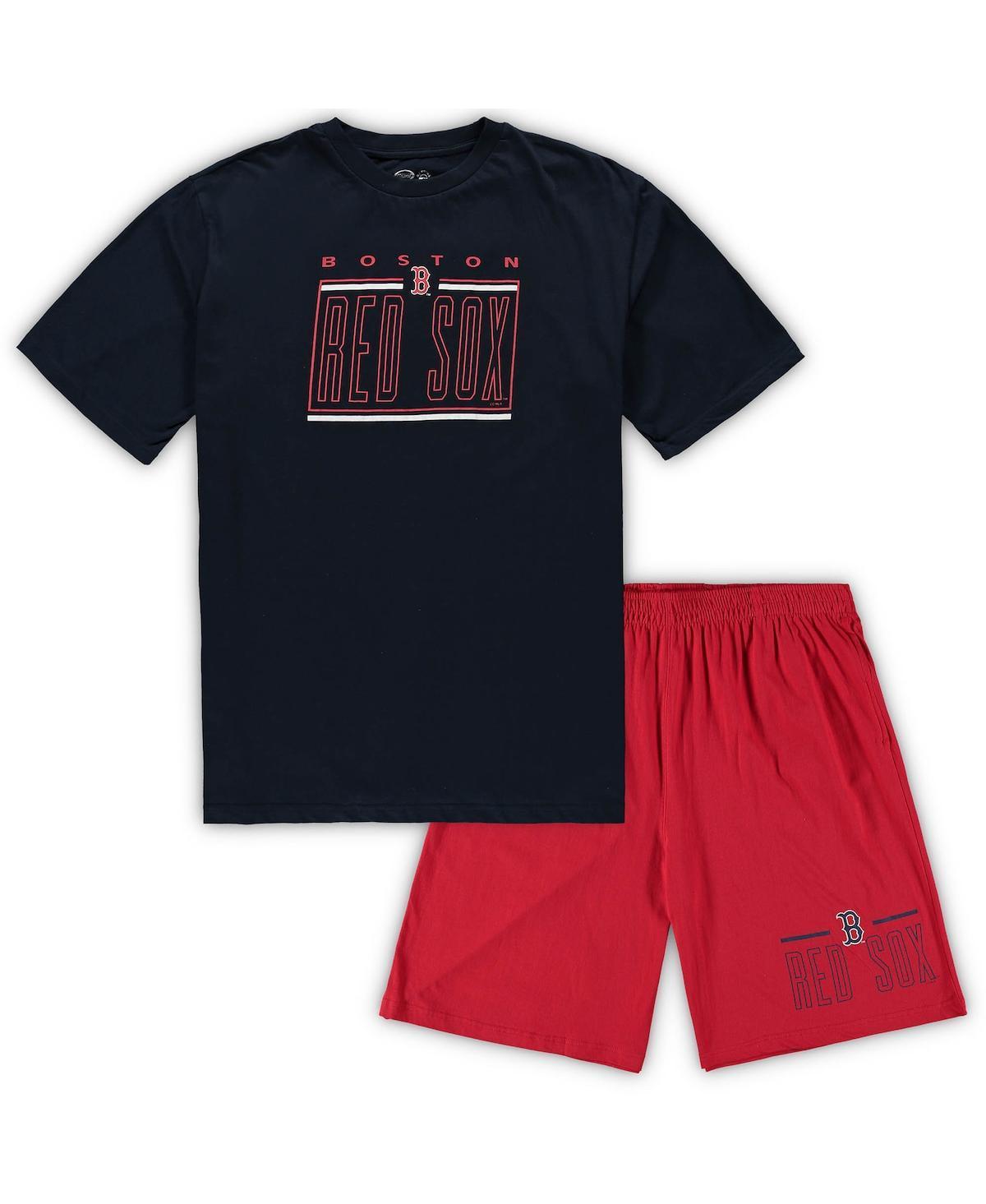 Mens Concepts Sport /Red Boston Red Sox Big & Tall T-Shirt & Shorts Sleep Set Blue Product Image
