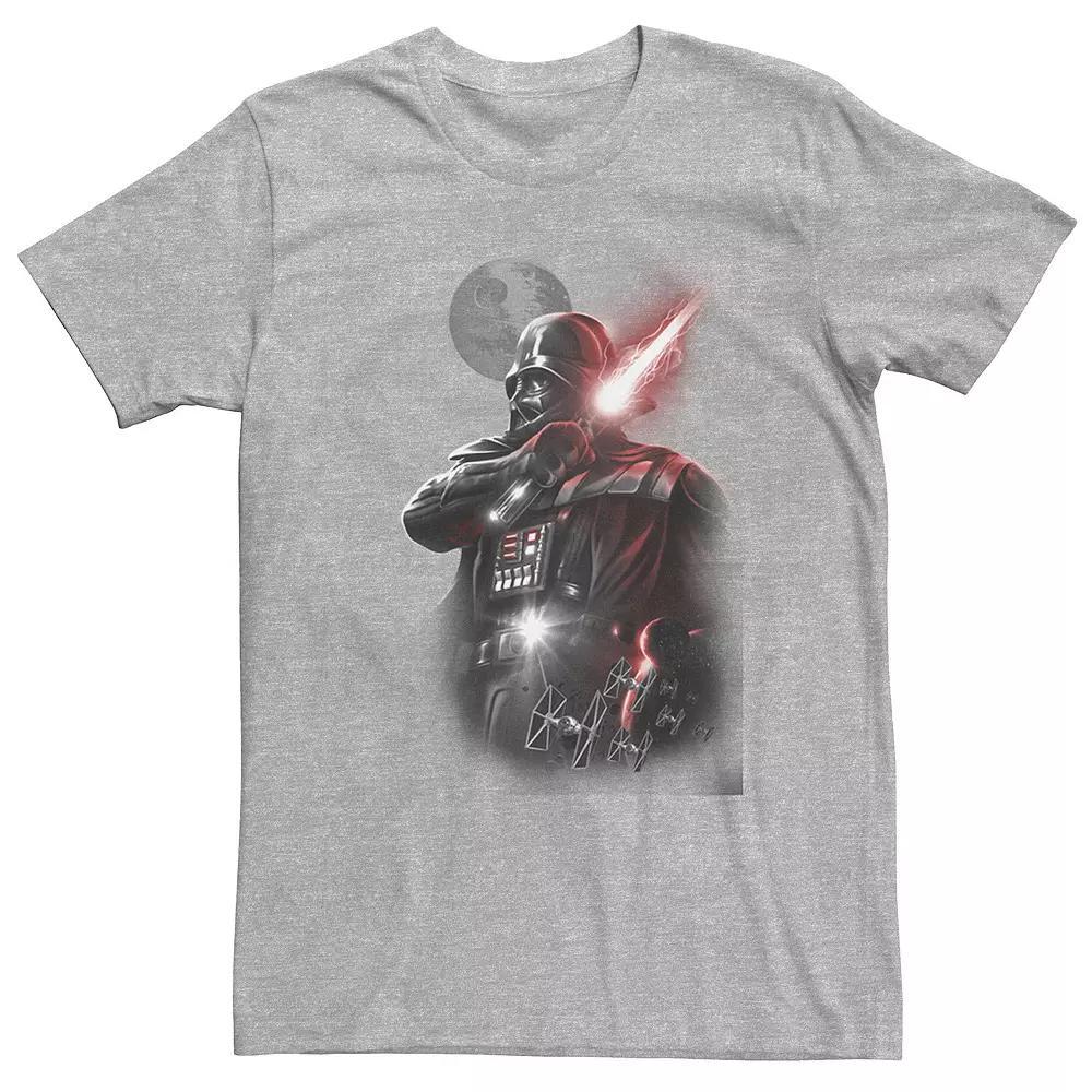Big & Tall Star Wars Darth Vader Lightsaber Portrait Tee, Men's, Size: XXL Tall, Athletic Grey Product Image