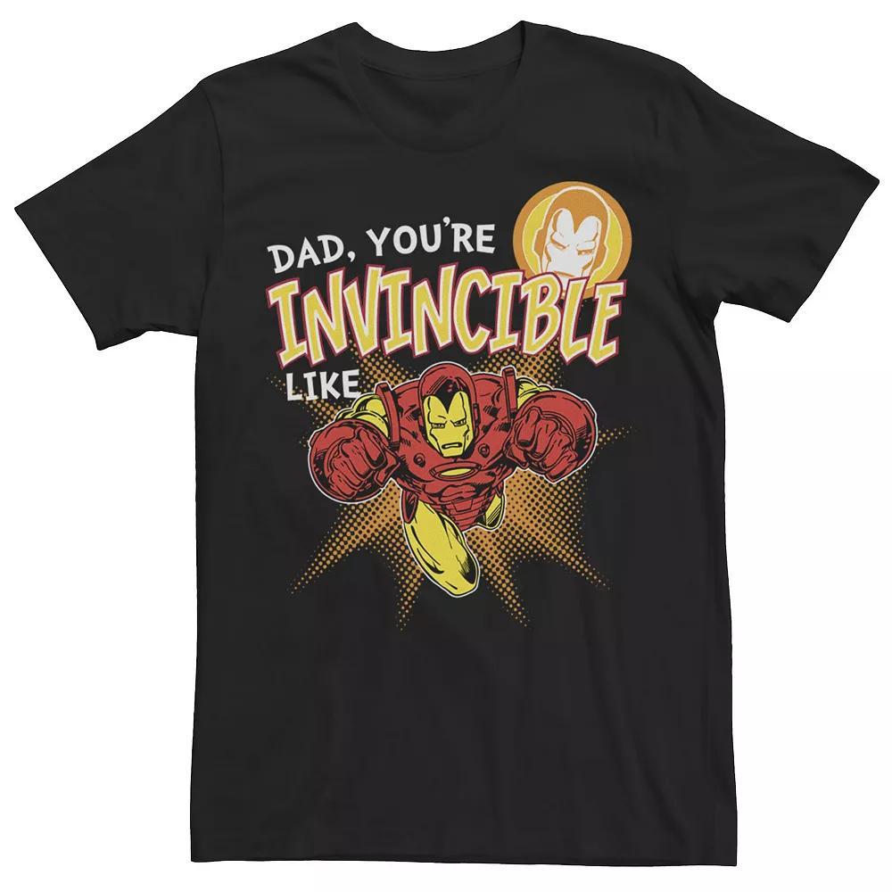 Men's Marvel Iron Man Invincible Dad Father's Day Tee, Size: Medium, Black Product Image