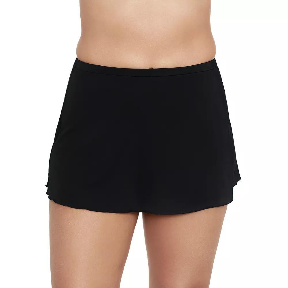 Women's Trimshaper Solid All-Over Control Swim Skirt, Size: 14, Black Product Image