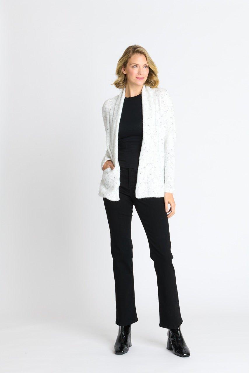 Flecked J-Pocket Cardigan Sweater Product Image