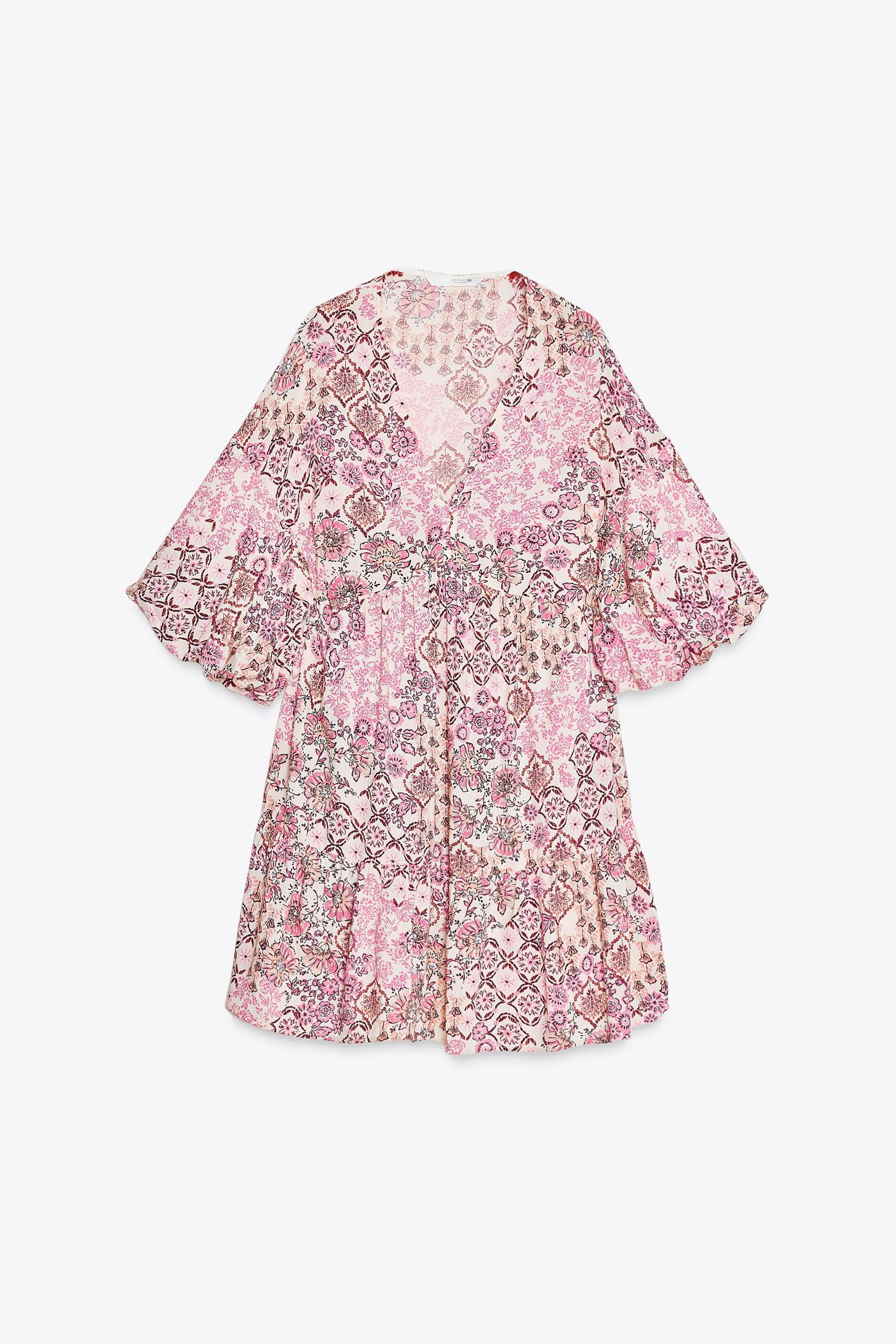 PUFF SLEEVE PRINT DRESS Product Image