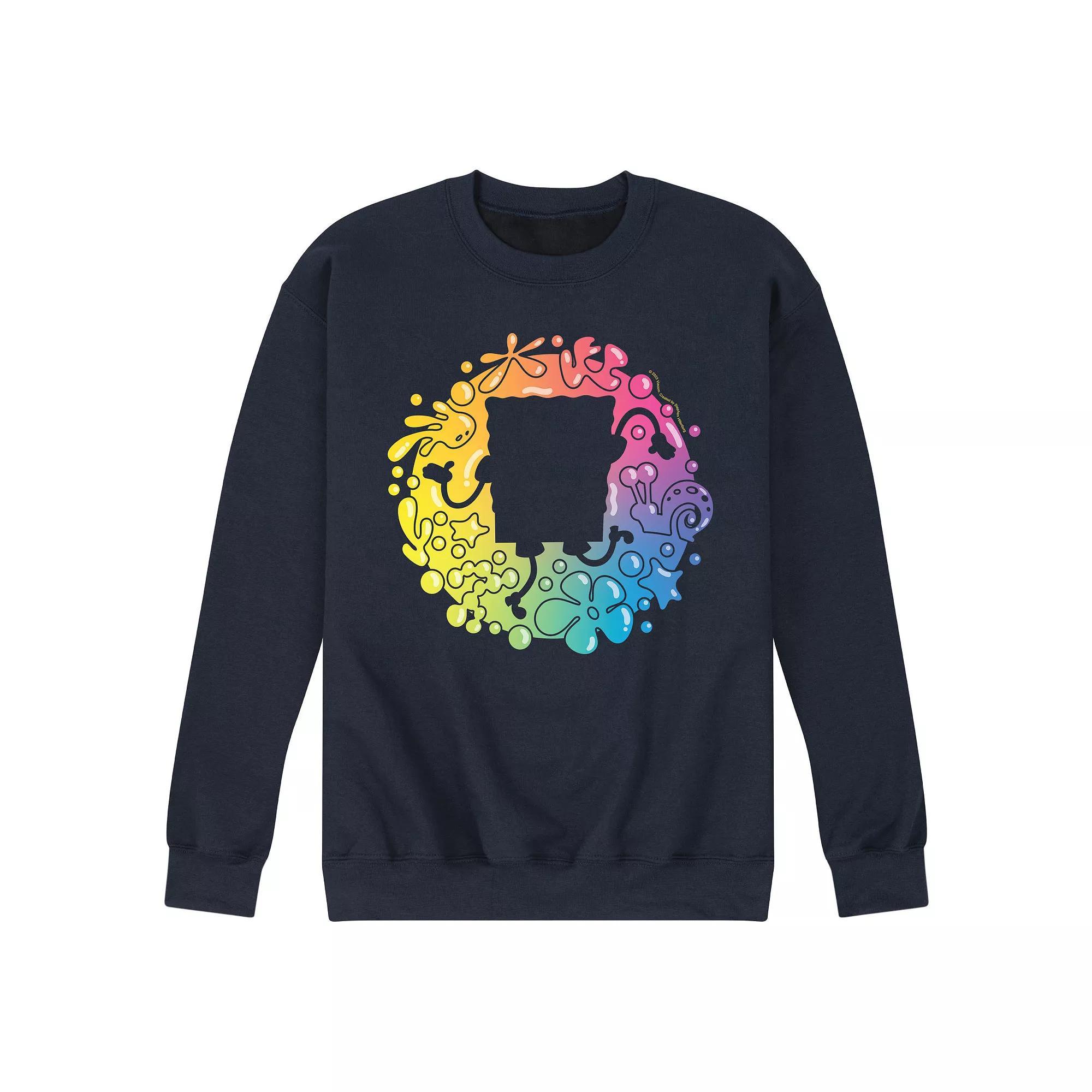 Mens SpongeBob SquarePants Fleece Sweatshirt Blue Product Image