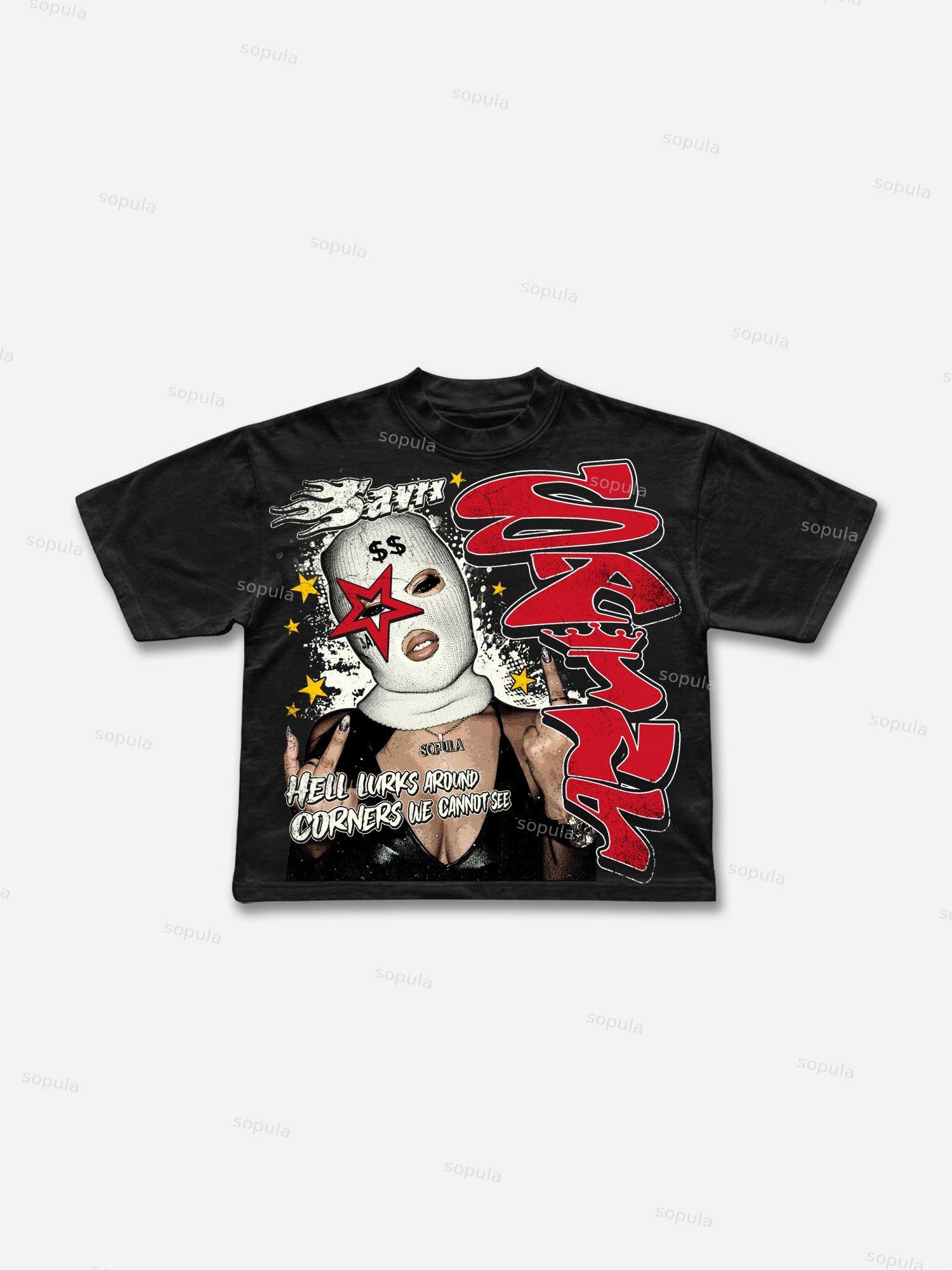 Saints In Hell City Vintage Graphic Cropped T-shirt Product Image