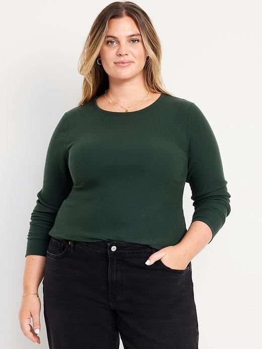 Plush-Knit Long-Sleeve T-Shirt Product Image