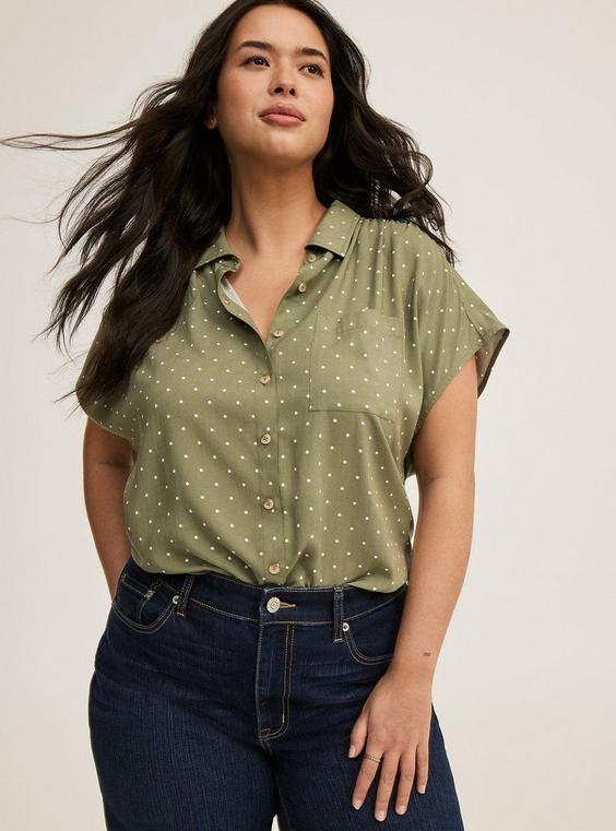 Challis Dolman Button-Up Shirt Product Image