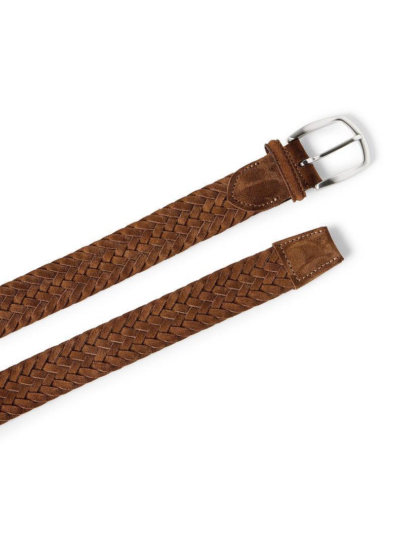 Suede Woven Belt - Brown Product Image